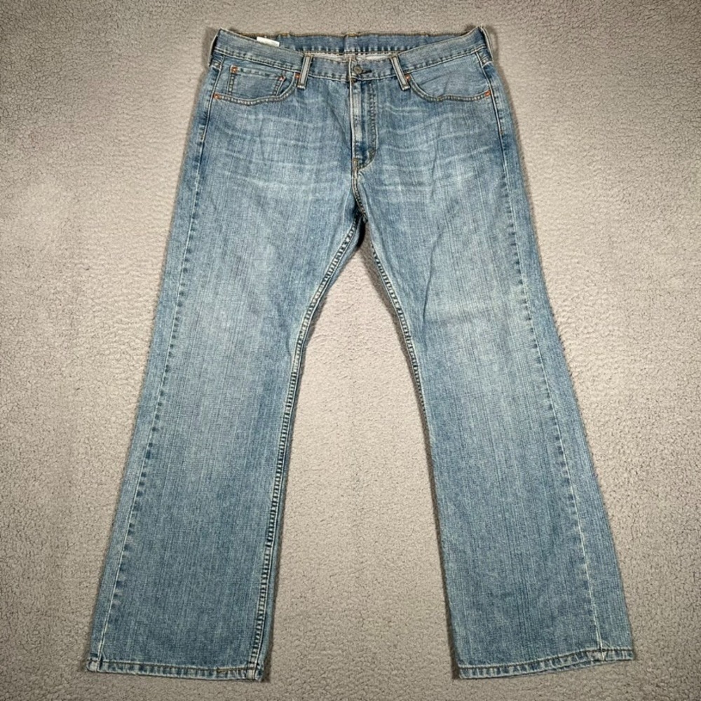 Levis Jeans Mens 38x30 Blue 527 Bootcut Casual Denim Cowboy Rodeo Logo Workwear